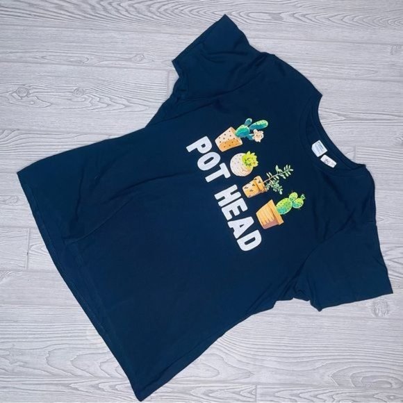 Port and company black cactus succulent plant girl shirt “pot head “ t shirt xxl - Picture 1 of 3